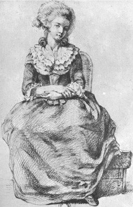 Marie Thérèse im Temple (1793, Zeichnung eines Konventsmitgliedes)