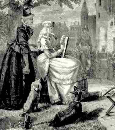 Madame Royale mit Mme de Chanterenne im Temple-Garten (1795, Ward)