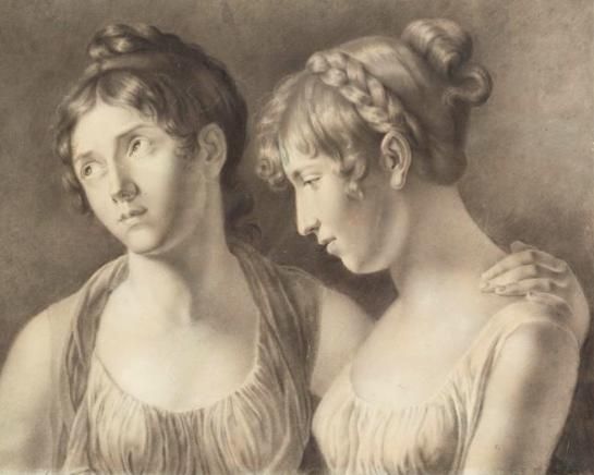 Mme Campans Nichte Agla&euml; Louise Augui&eacute; und deren Freundin Hortense de Beauharnais (1802, Ad&egrave;le Augui&eacute;, Baronne de Broc (1784-1813))